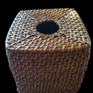 Vintage rattan / wicker tissue box